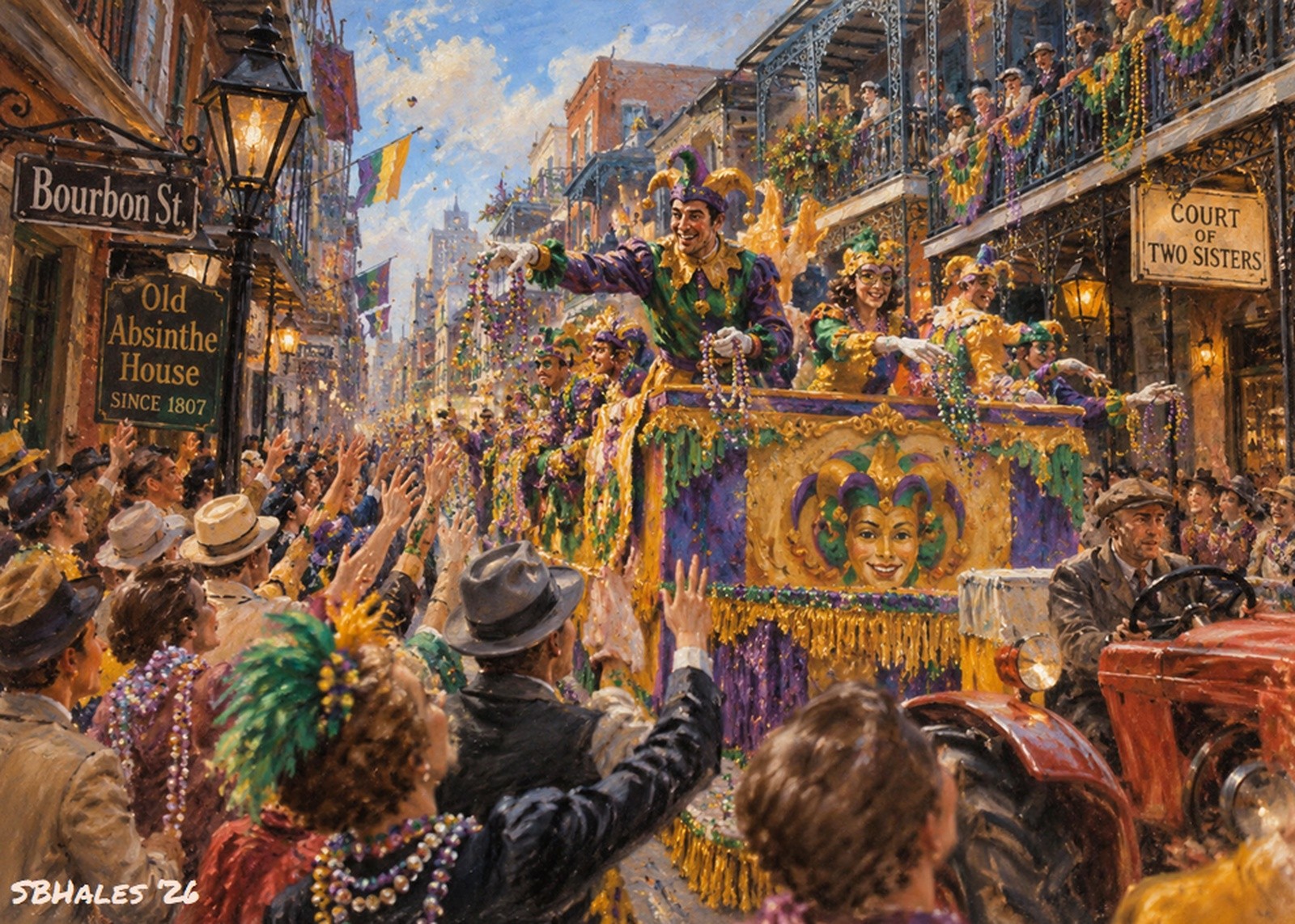 Mardi Gras on Bourbon Street, New Orleans